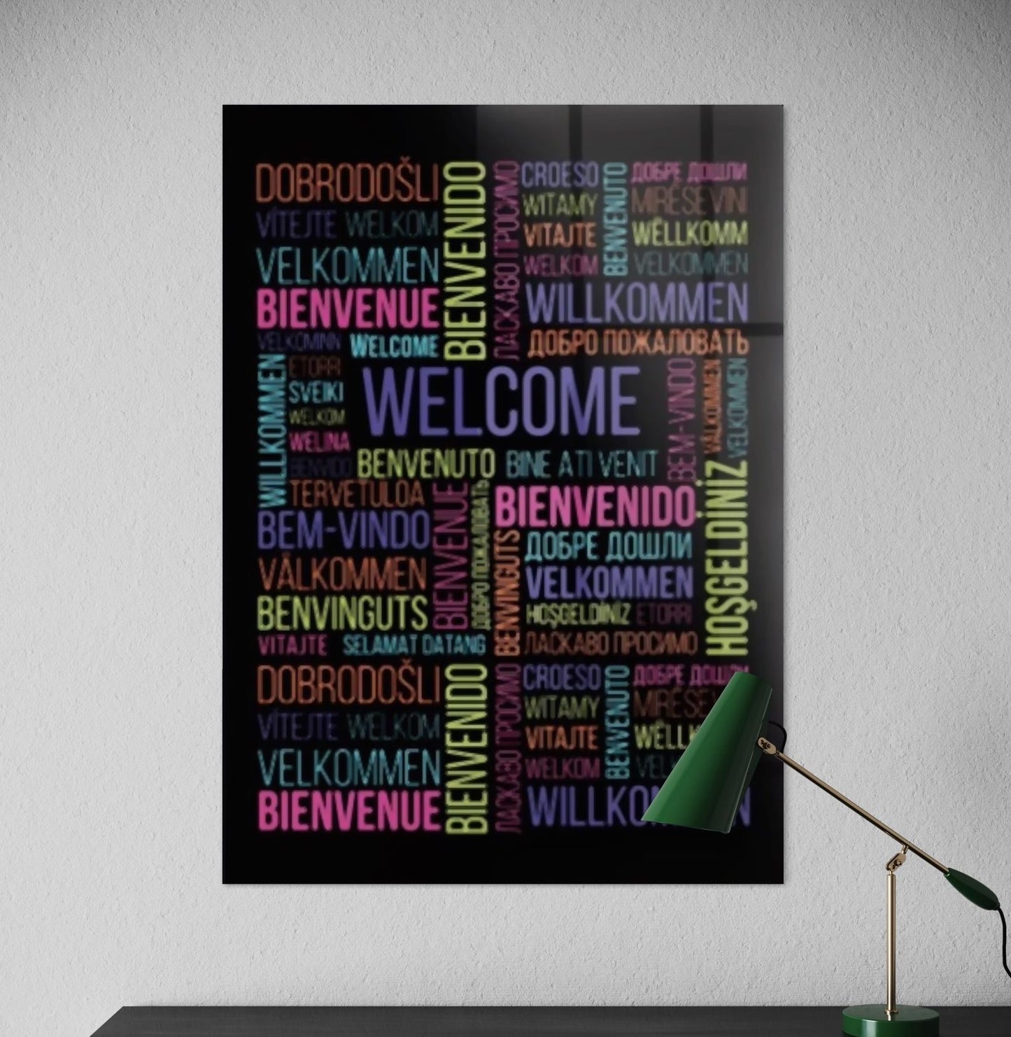 Vivantes Tempered Glass Wall Art - Welcome in Many Languages