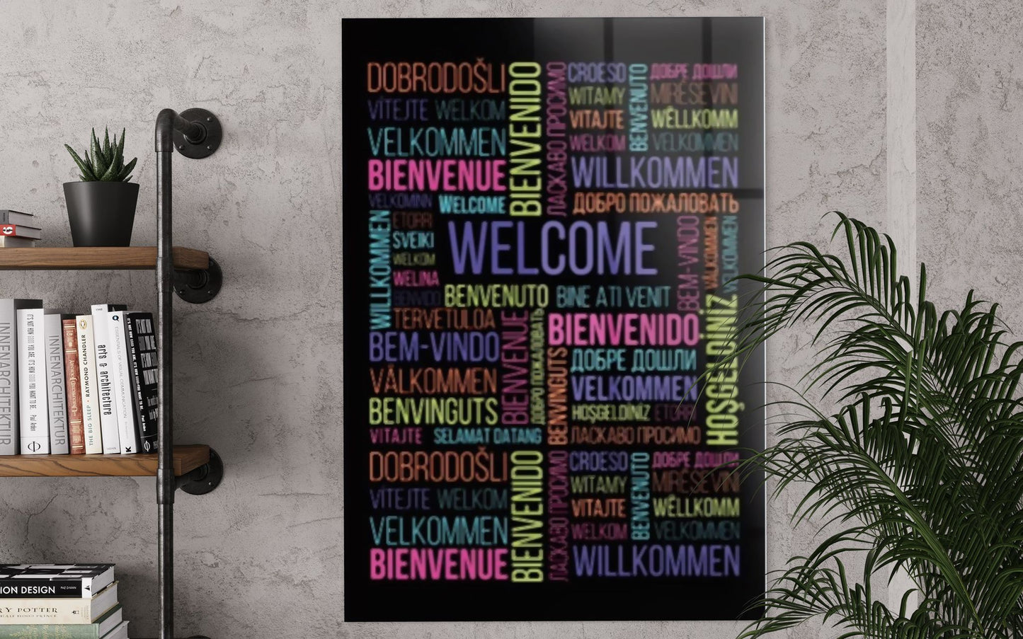 Vivantes Tempered Glass Wall Art - Welcome in Many Languages