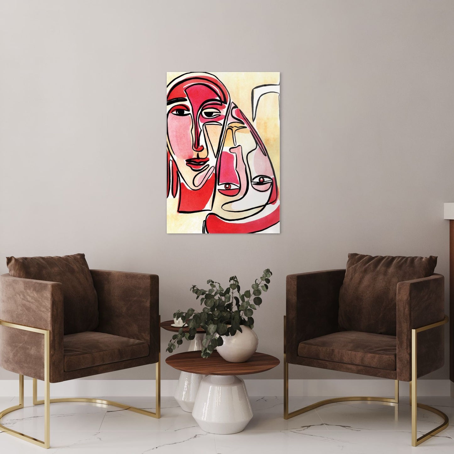 Vivantes Tempered Glass Wall Art - Two Faces