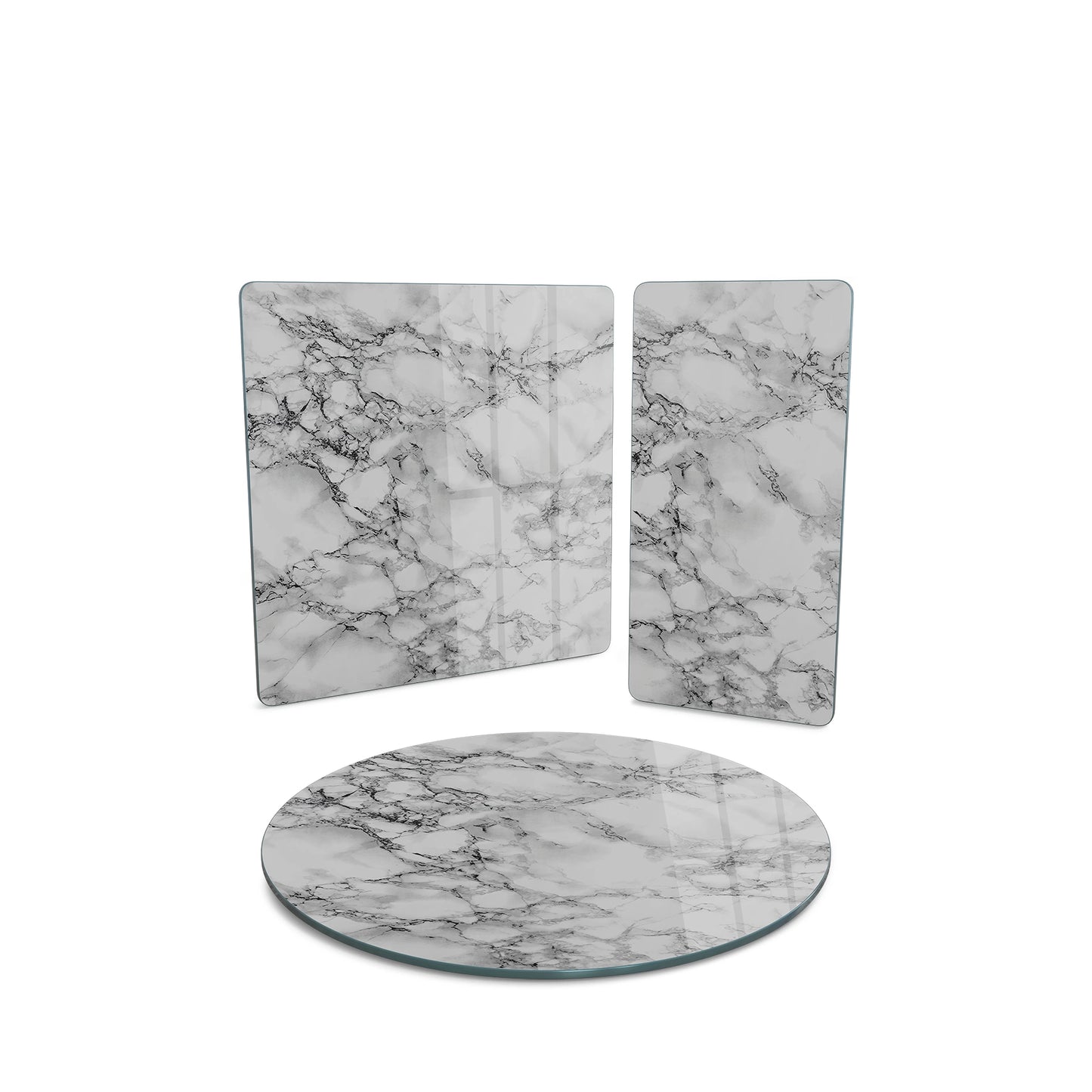 Vivantes 3 piece glass serving set - Marble