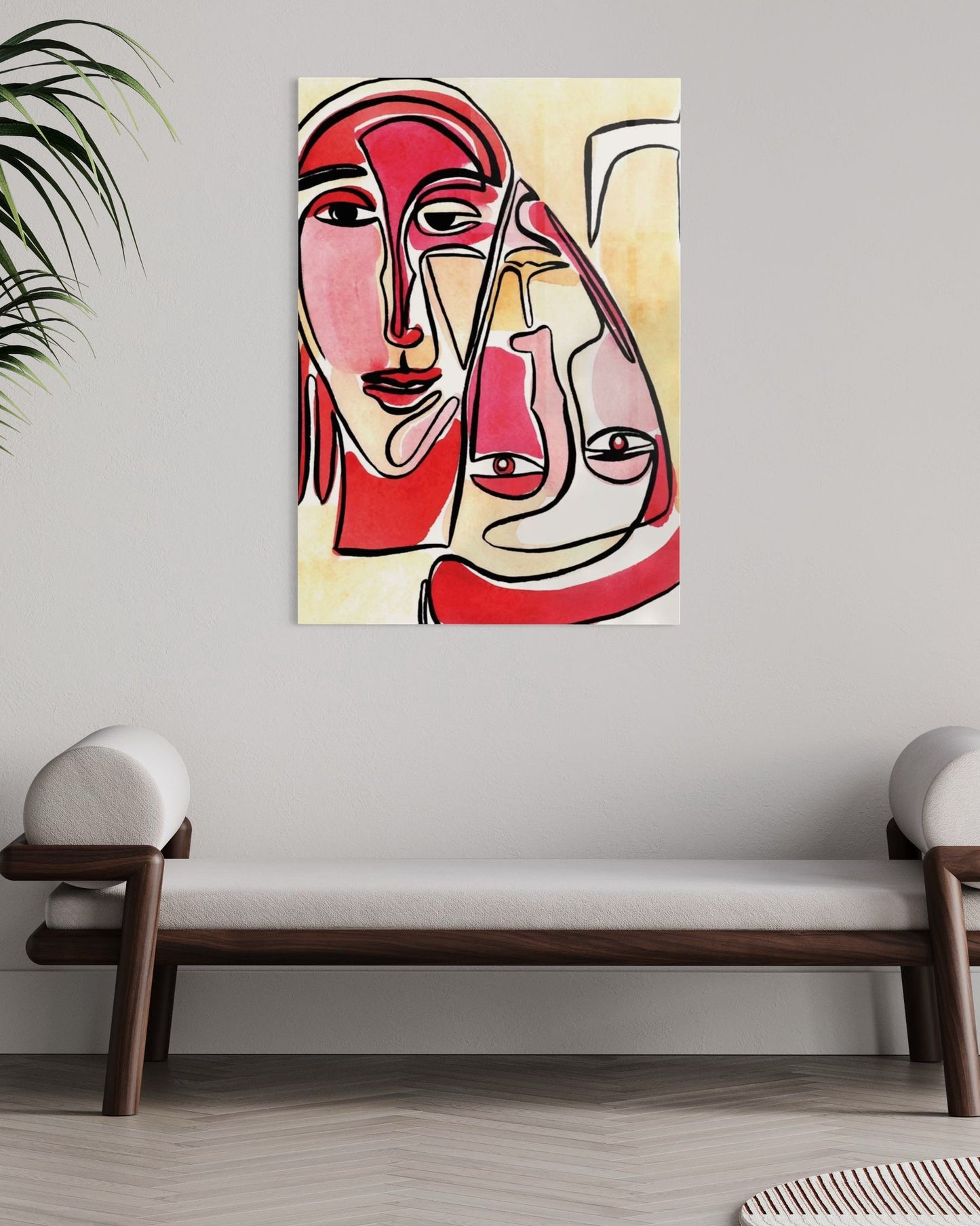 Vivantes Tempered Glass Wall Art - Two Faces