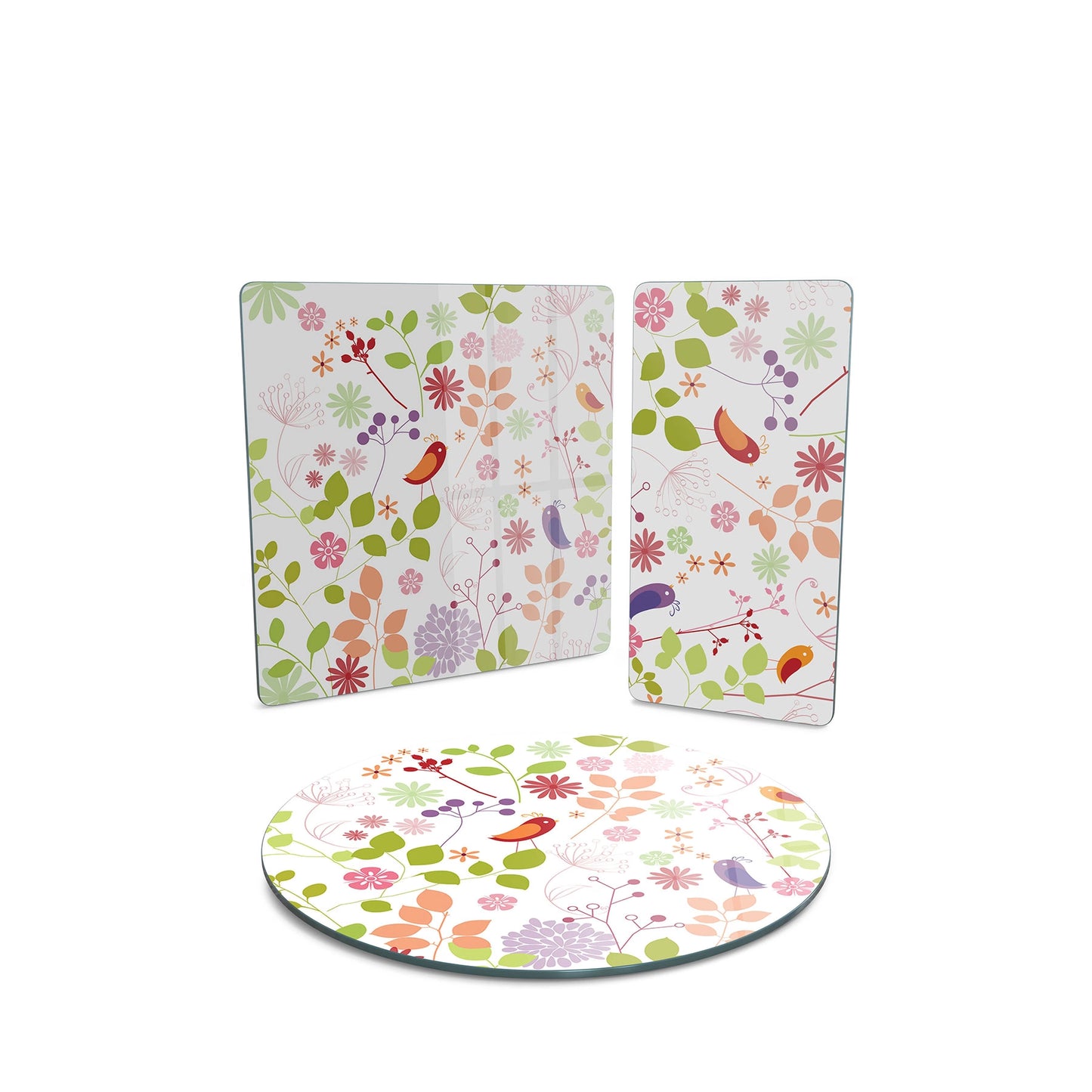 Vivantes 3 piece glass serving set - Summer Flowers