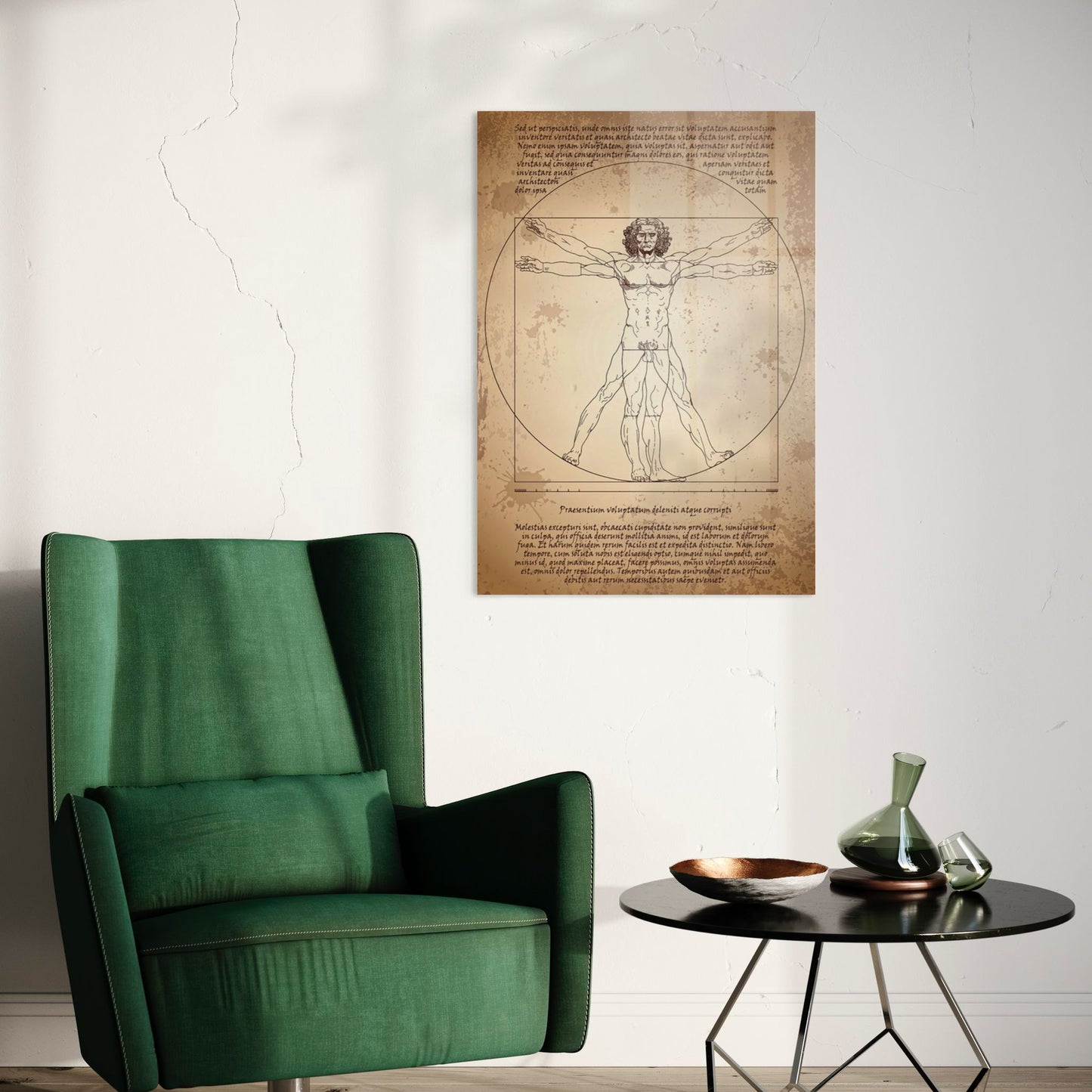 Vivantes Tempered Glass Wall Art - Leonardo Da Vinci Human Anatomy