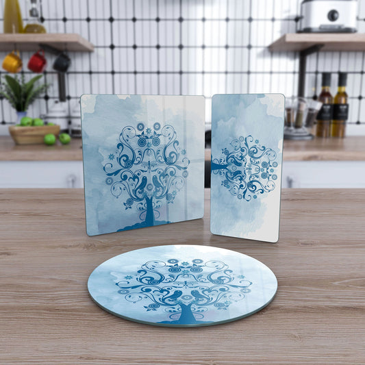 Vivantes 3 piece glass serving set - Tree of Life