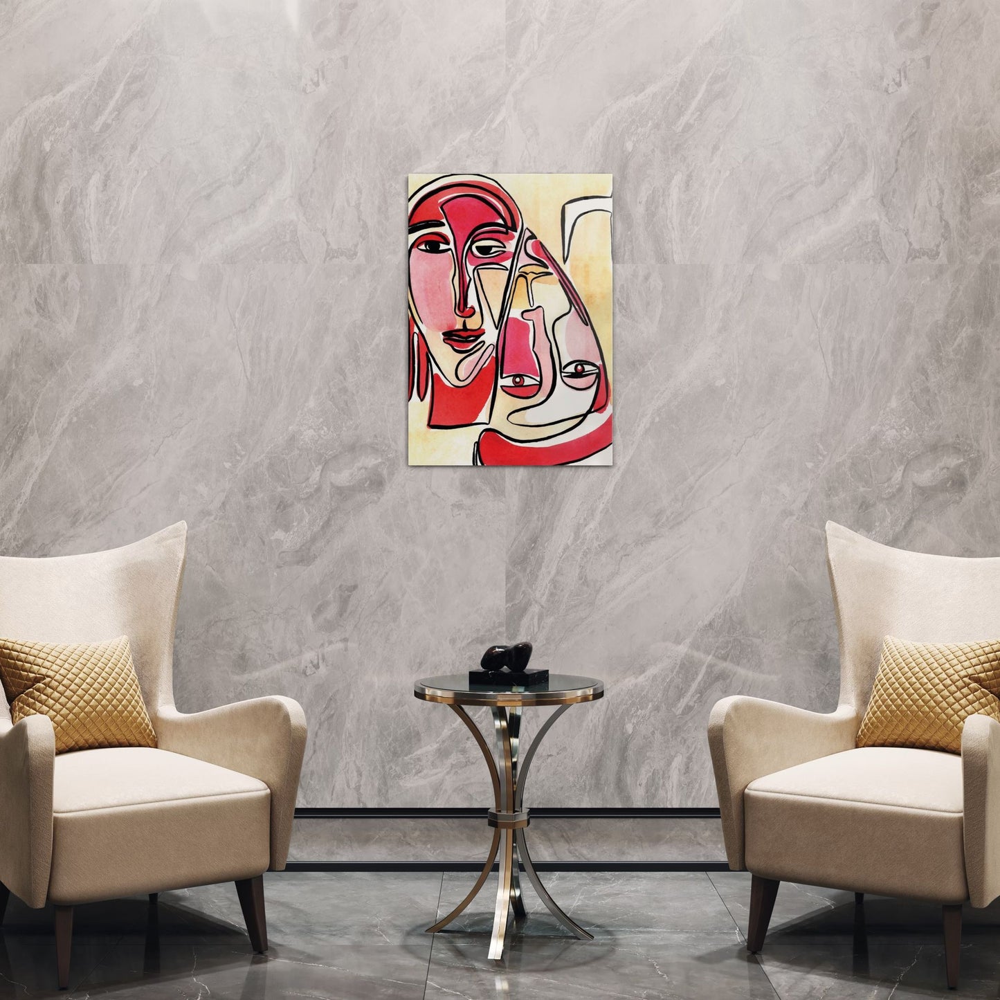 Vivantes Tempered Glass Wall Art - Two Faces