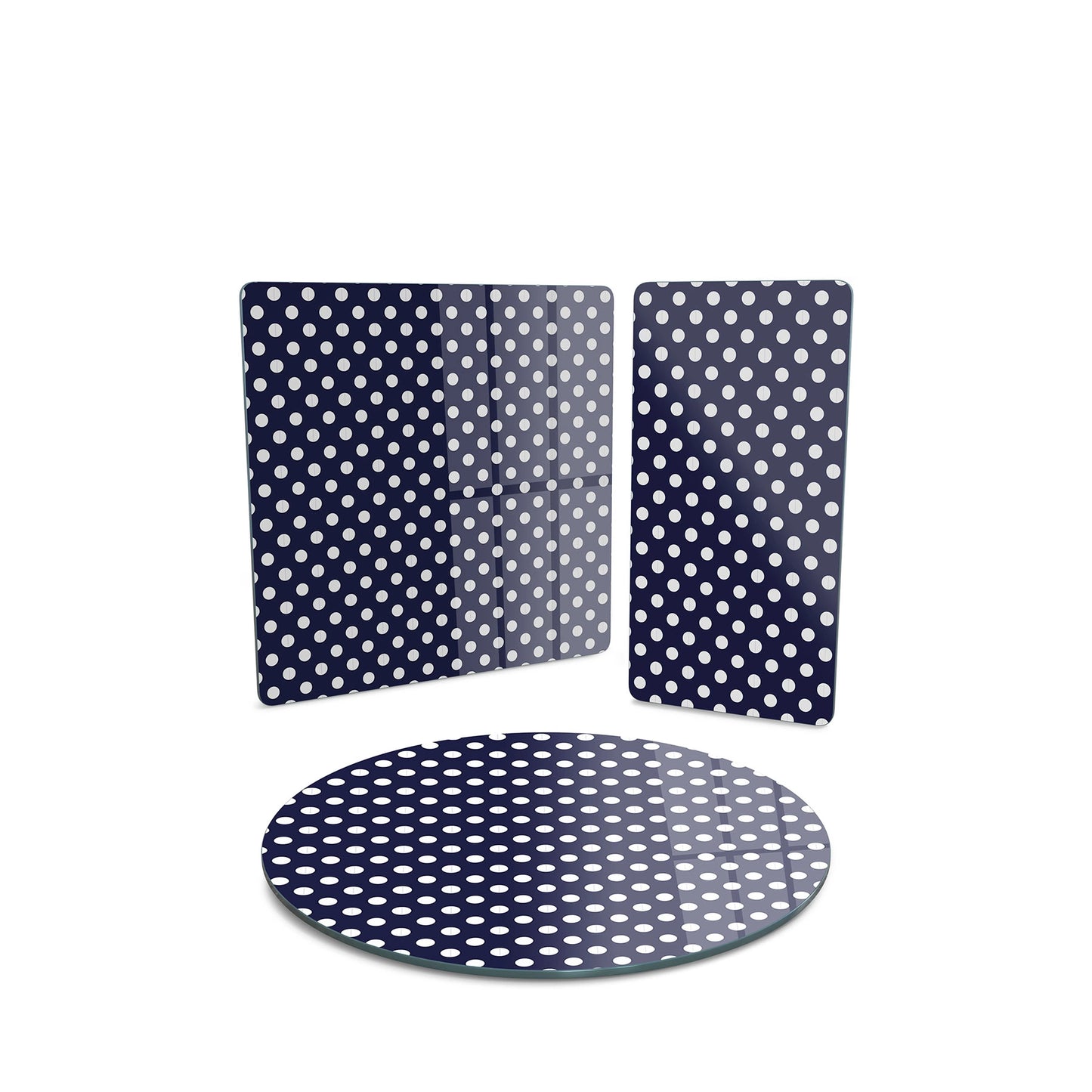 Vivantes 3 piece glass serving set - Navy Dots