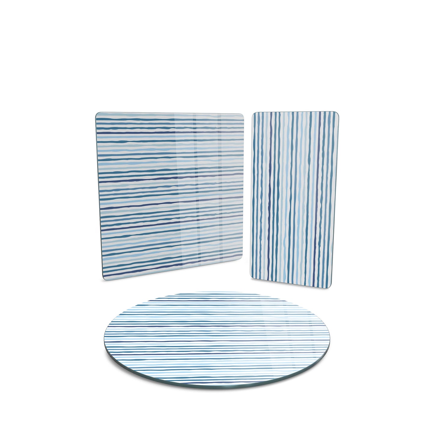 Vivantes 3 piece glass serving set - Aqua Waves