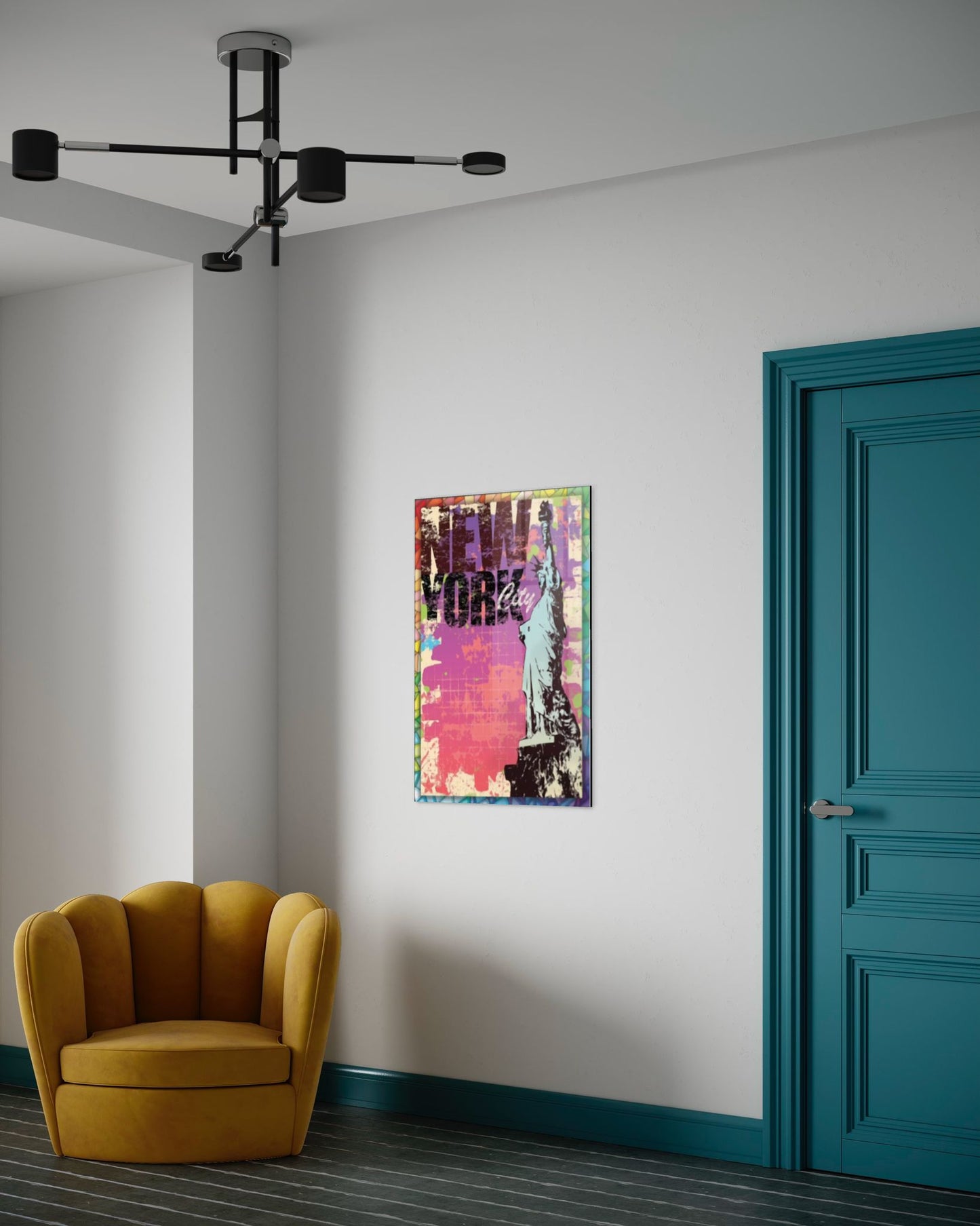 Vivantes Tempered Glass Wall Art - New York City with Colors