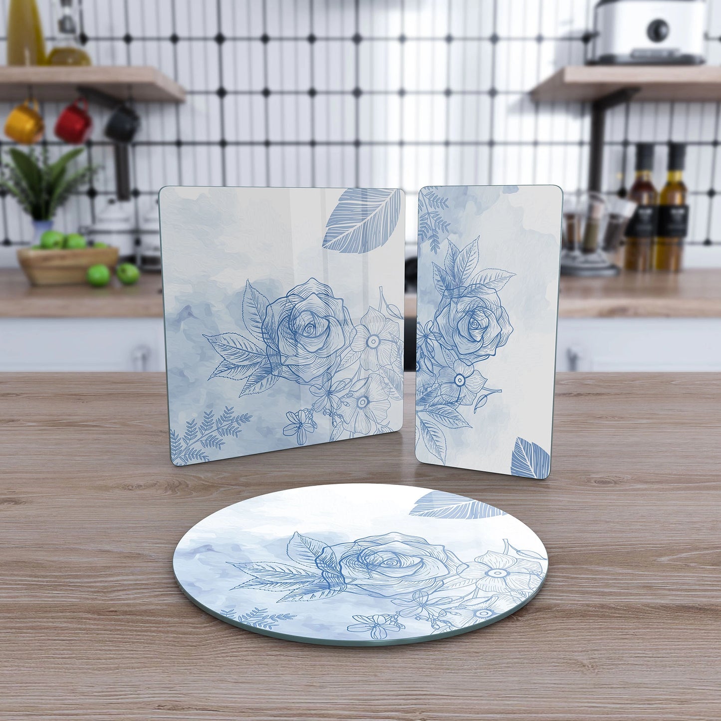 Vivantes 3 piece glass serving set - Retro Flowers