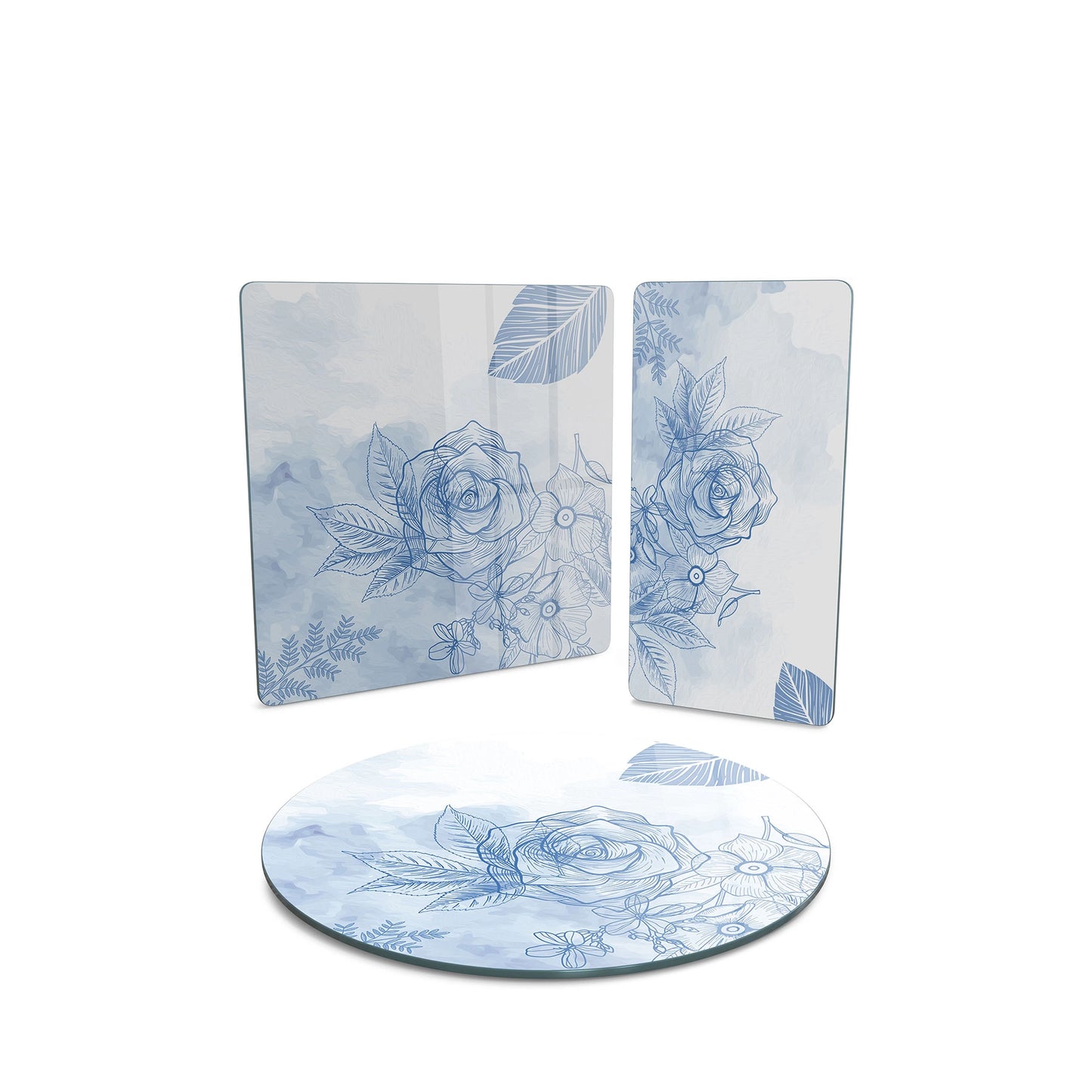 Vivantes 3 piece glass serving set - Retro Flowers