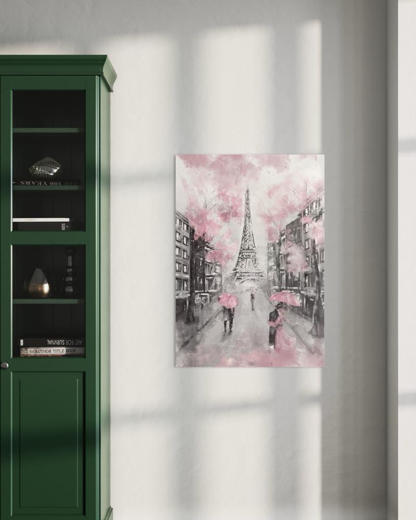 Vivantes Tempered Glass Wall Art - Paris in Pink