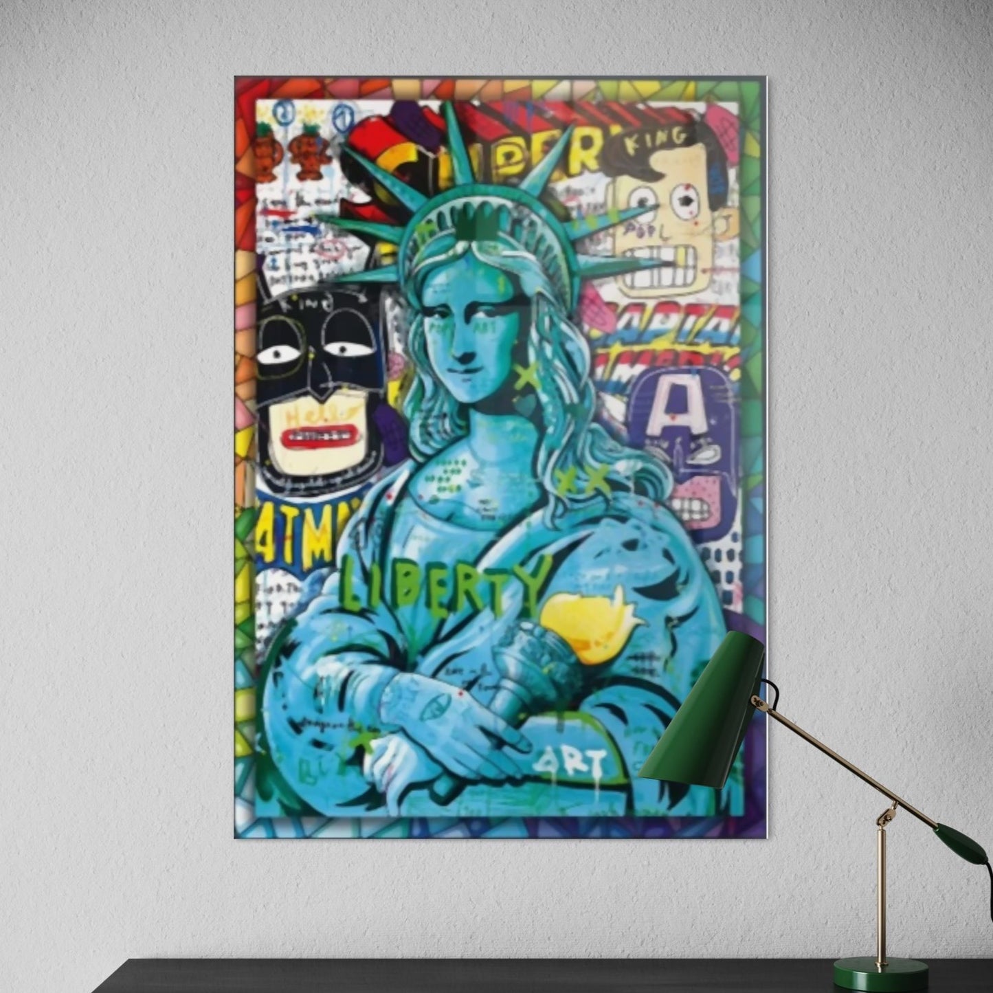 Vivantes Tempered Glass Wall Art - Pop Art Statue of Liberty