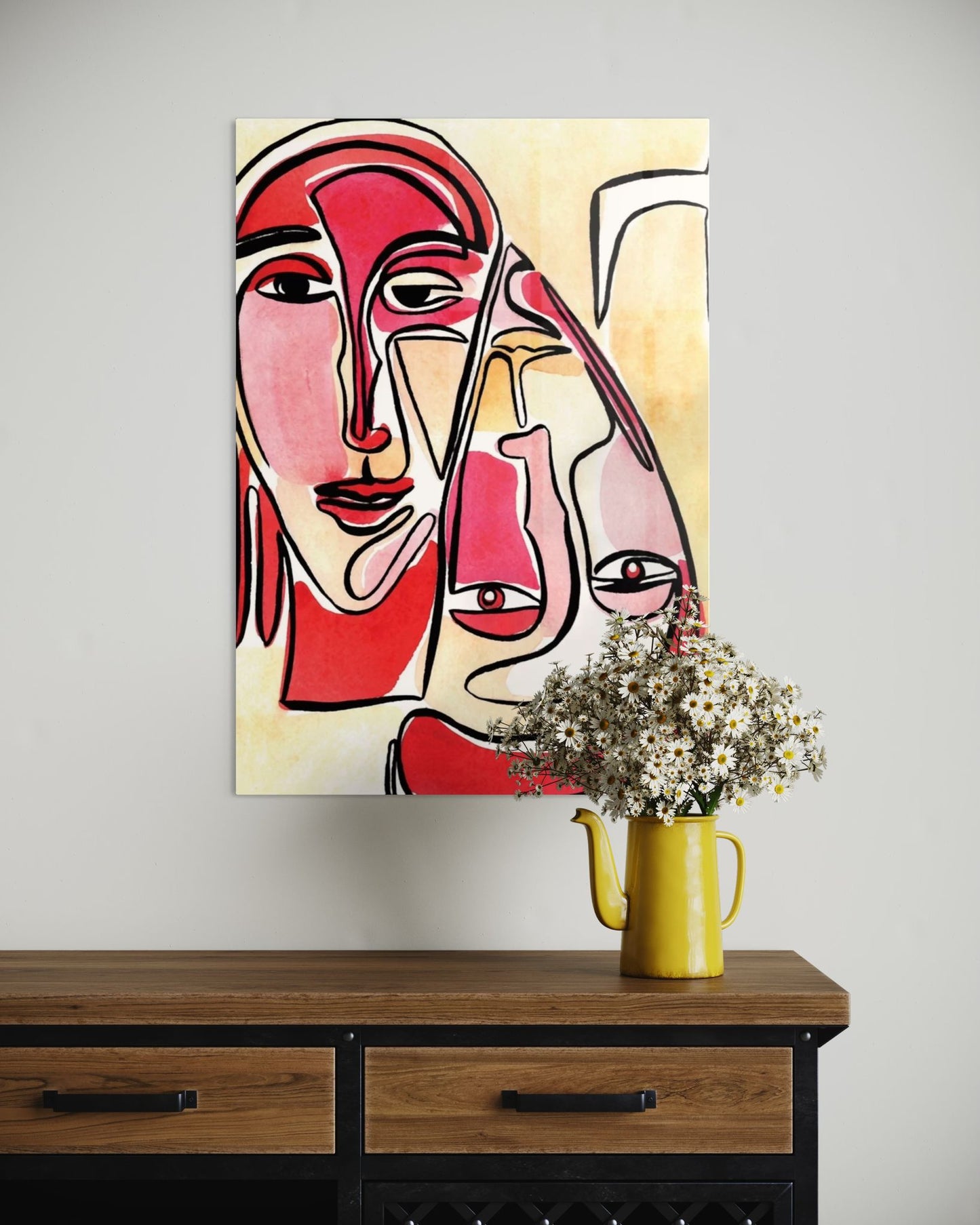 Vivantes Tempered Glass Wall Art - Two Faces