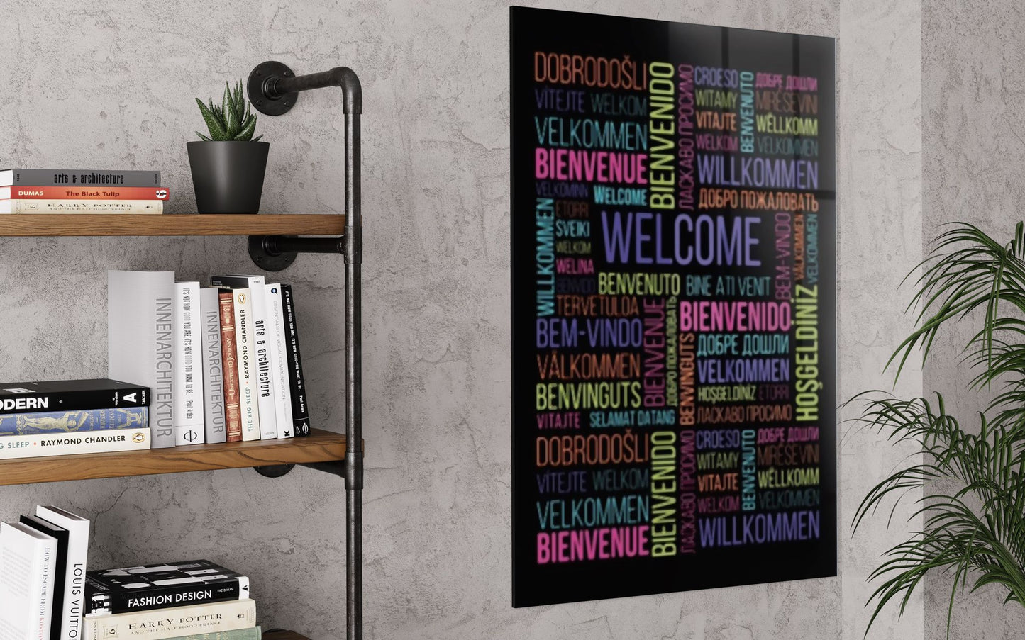 Vivantes Tempered Glass Wall Art - Welcome in Many Languages