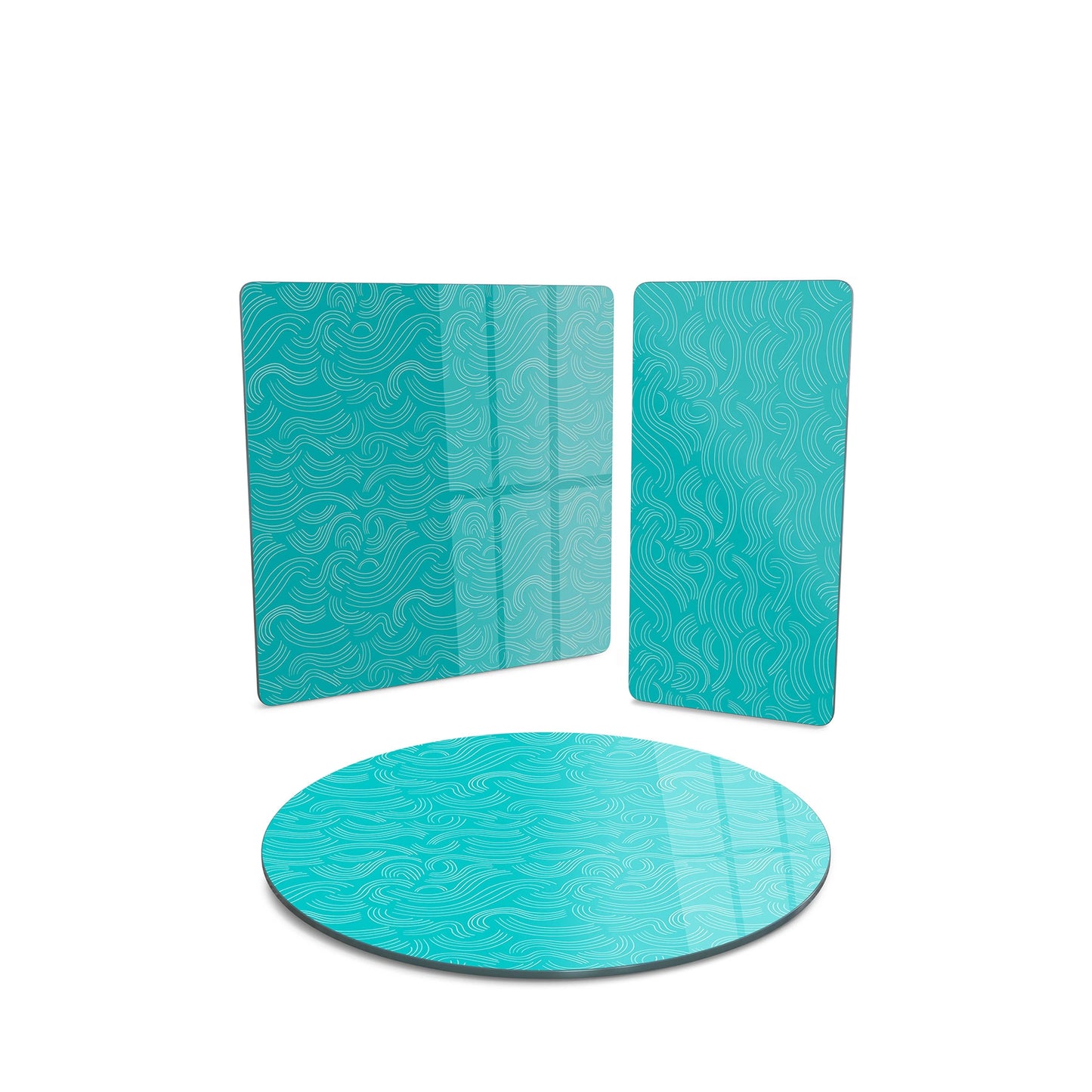 Vivantes 3 piece glass serving set - Hawaiian Turquoise