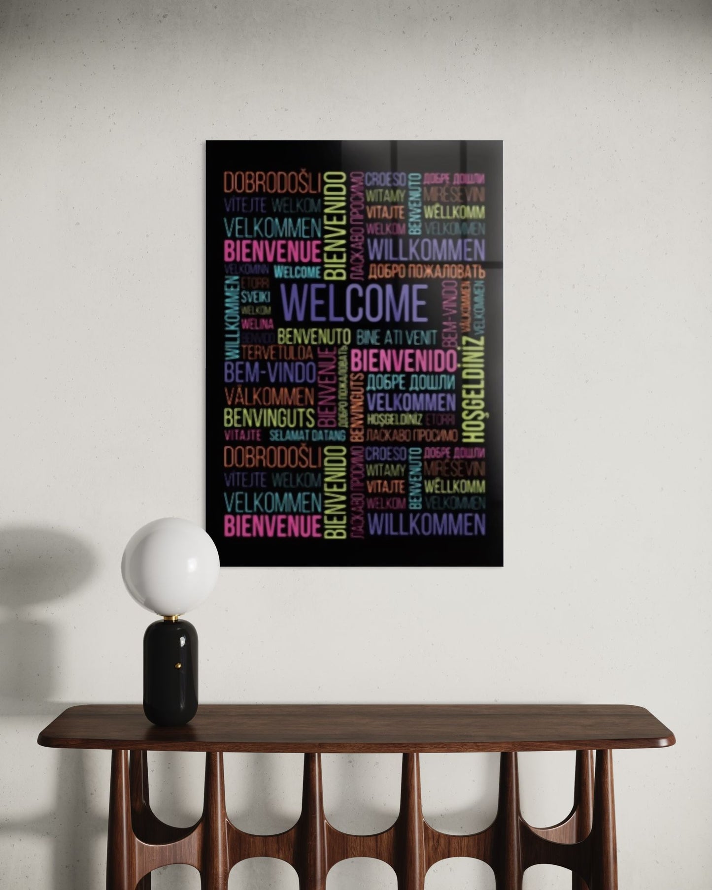 Vivantes Tempered Glass Wall Art - Welcome in Many Languages