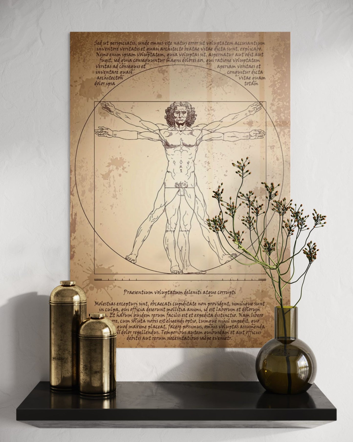 Vivantes Tempered Glass Wall Art - Leonardo Da Vinci Human Anatomy