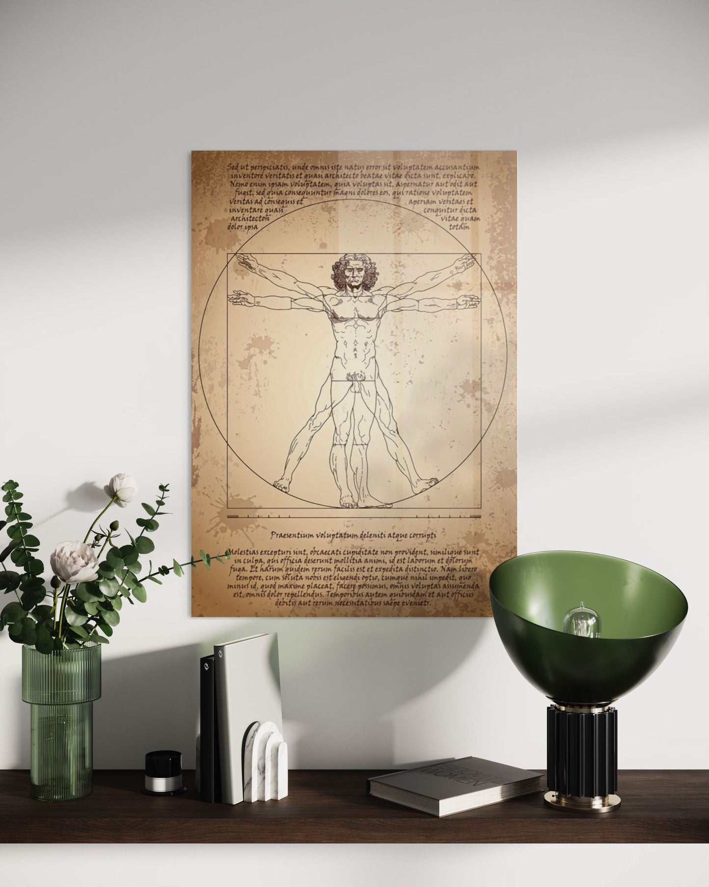 Vivantes Tempered Glass Wall Art - Leonardo Da Vinci Human Anatomy