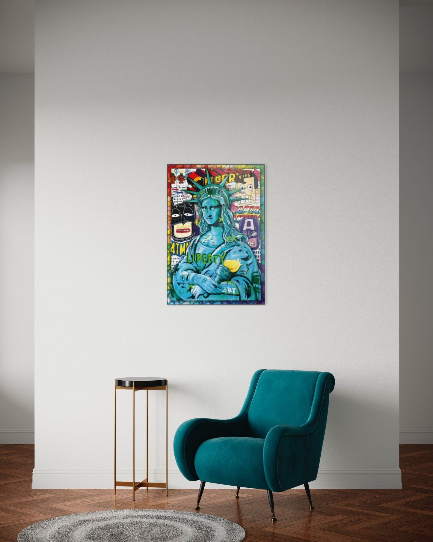 Vivantes Tempered Glass Wall Art - Pop Art Statue of Liberty