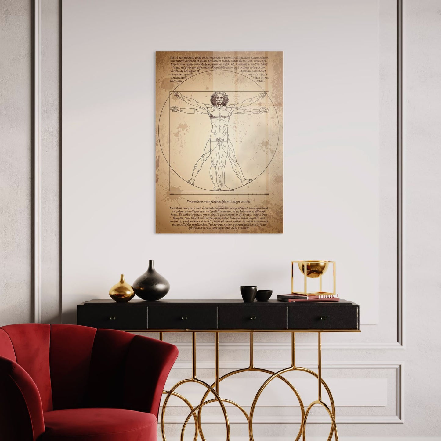 Vivantes Tempered Glass Wall Art - Leonardo Da Vinci Human Anatomy