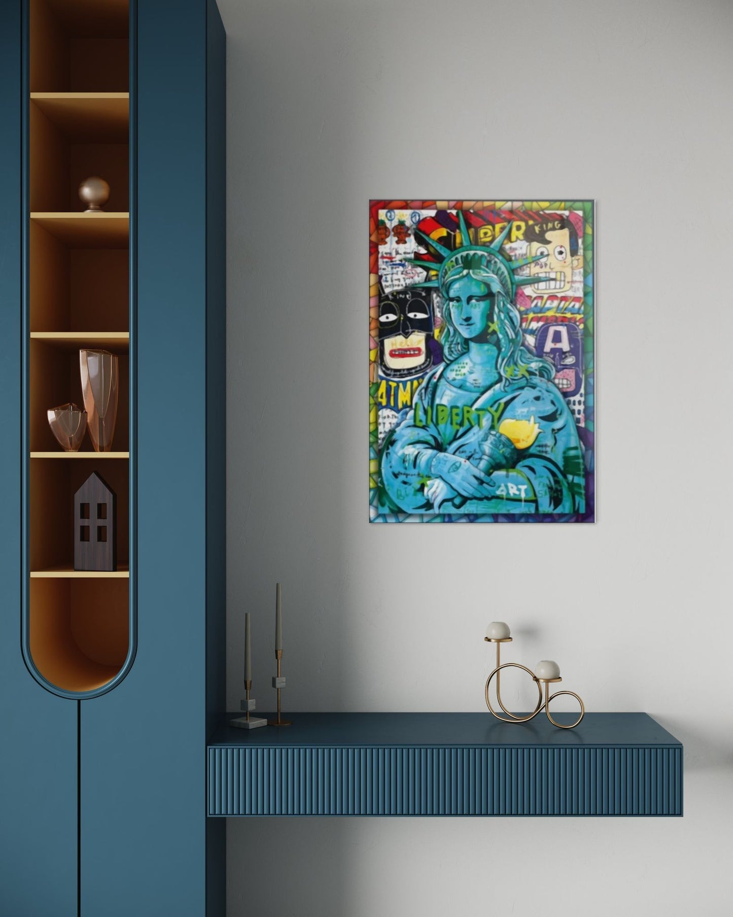 Vivantes Tempered Glass Wall Art - Pop Art Statue of Liberty