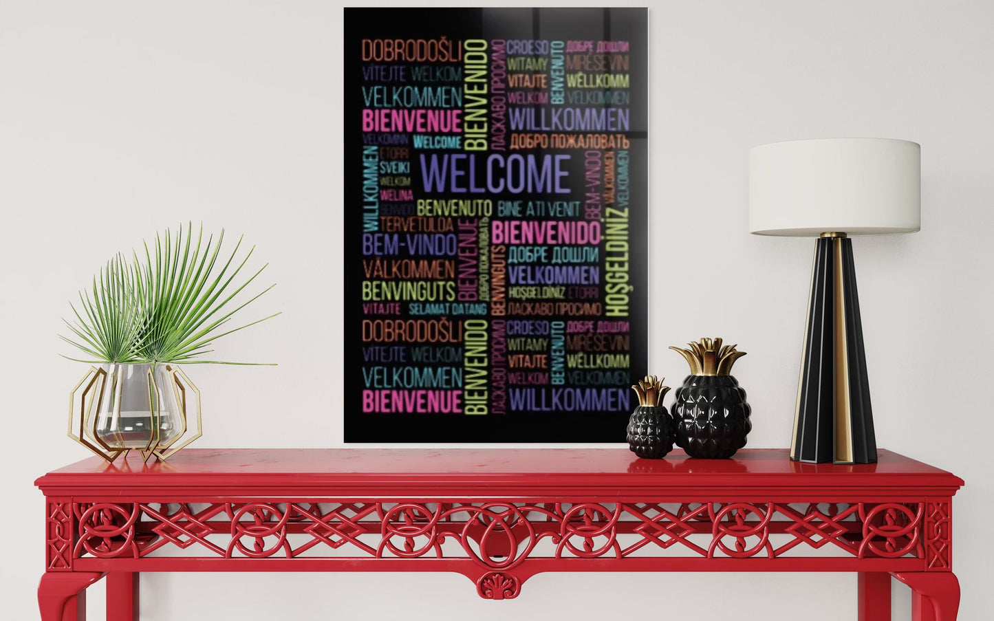 Vivantes Tempered Glass Wall Art - Welcome in Many Languages