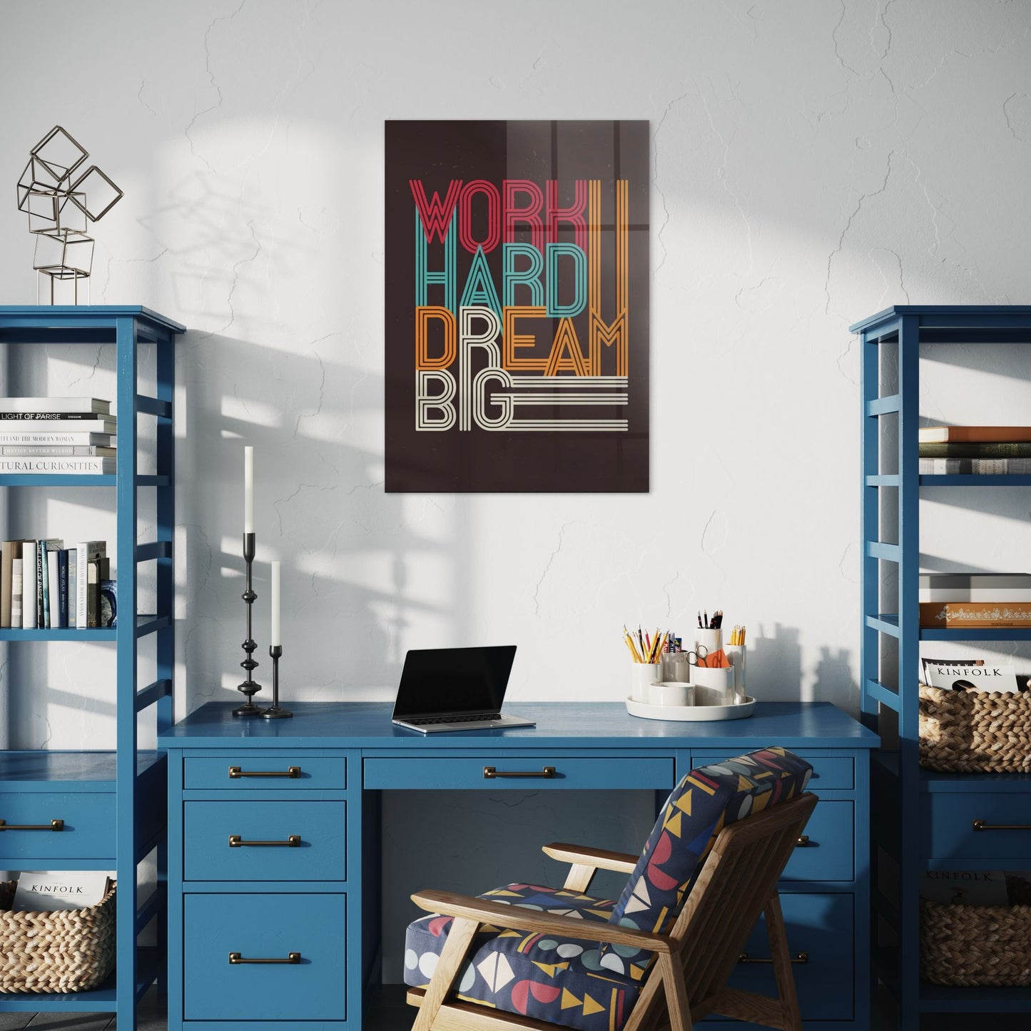 Vivantes Tempered Glass Wall Art - Work Hard Dream Big