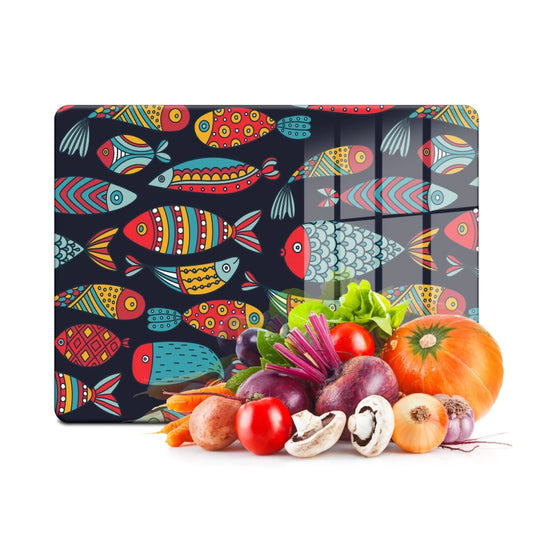 Tempered Glass Cutting Board - African Fish