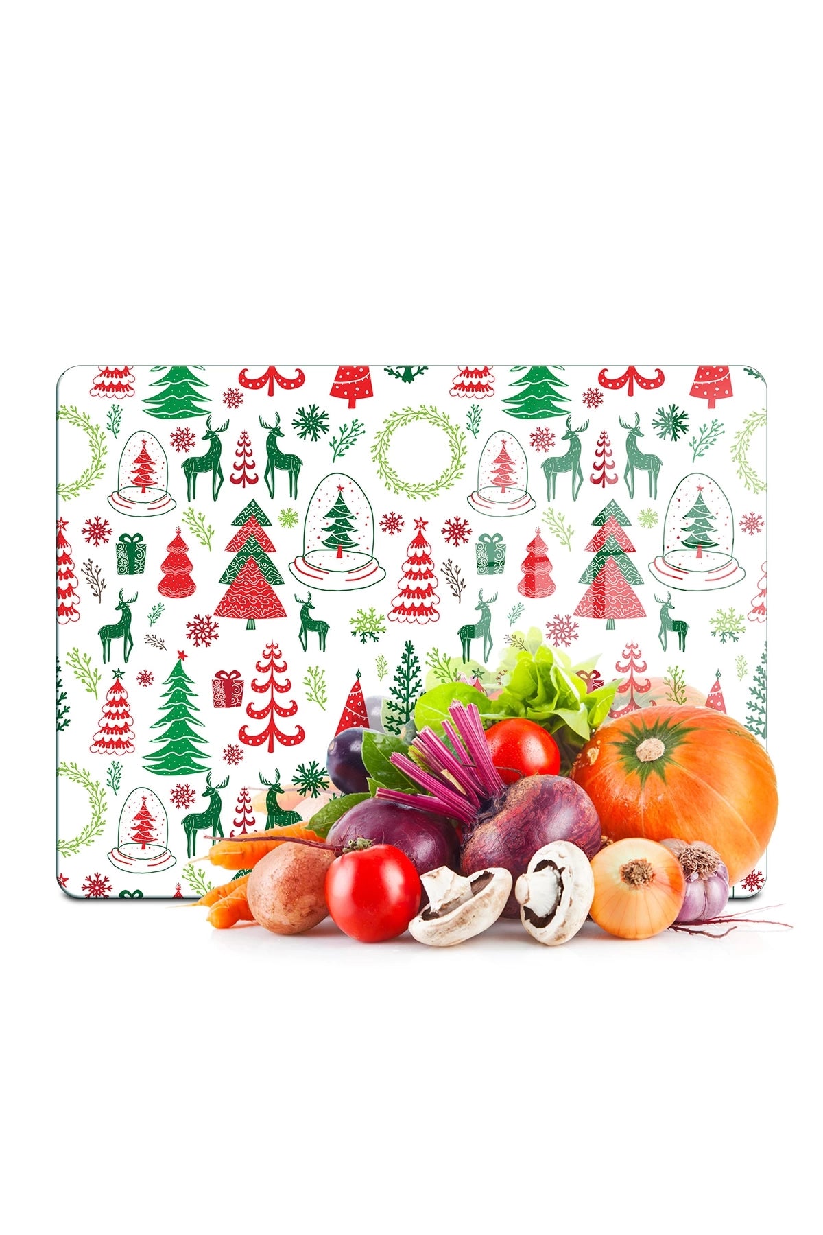 Tempered Glass Cutting Board - Mixed Christmas