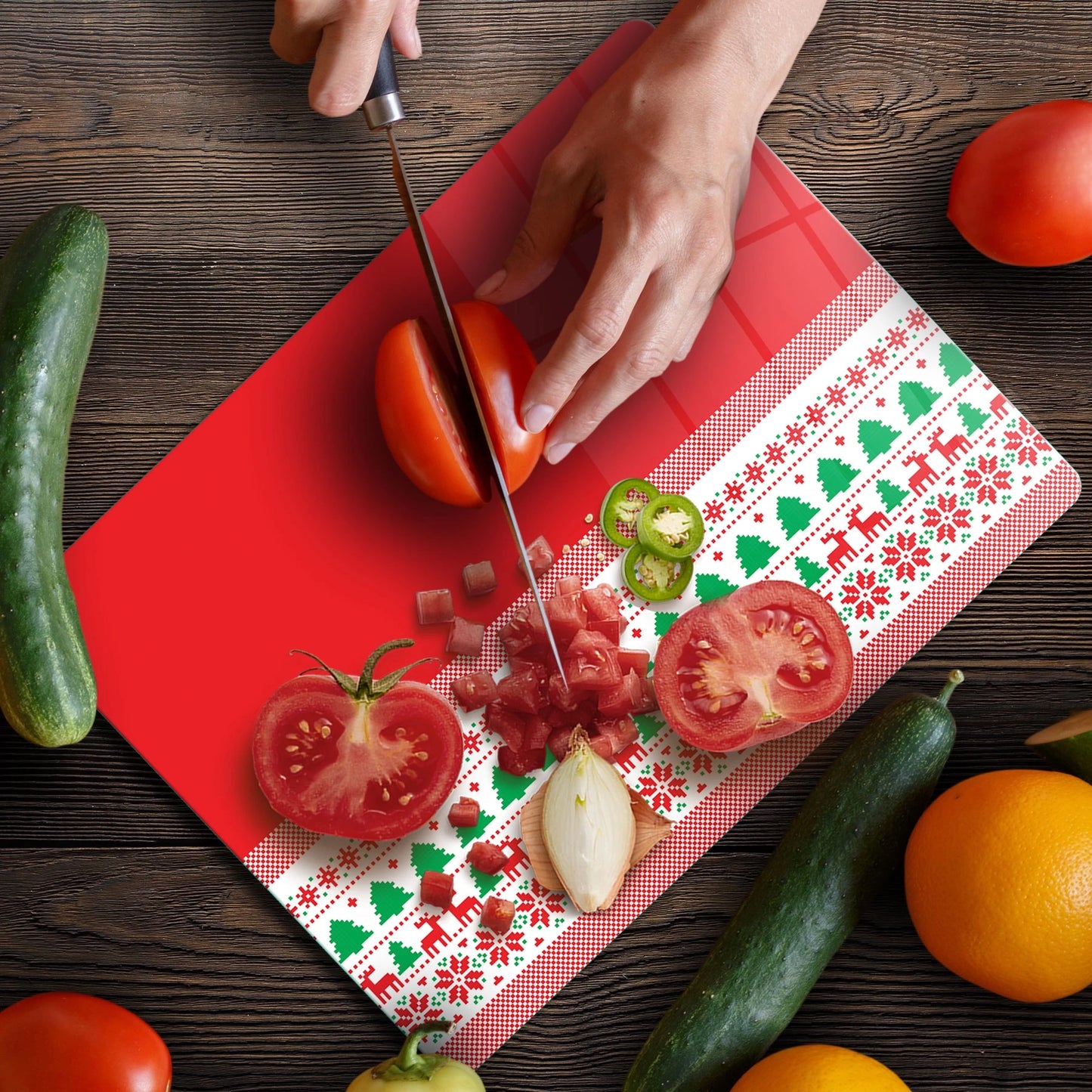 Tempered Glass Cutting Board -  Christmas 5