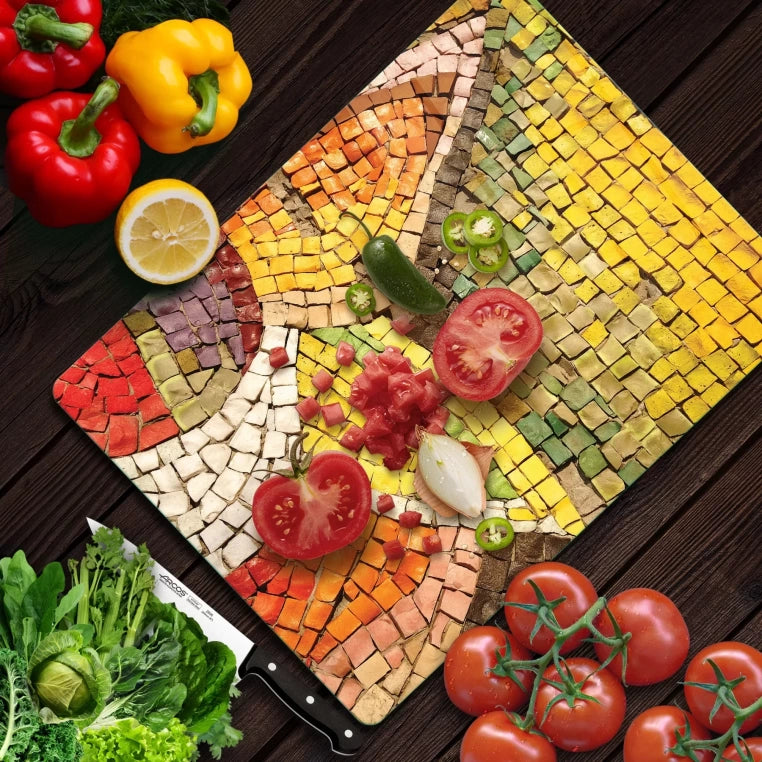 Tempered Glass Cutting Board - Mosaics