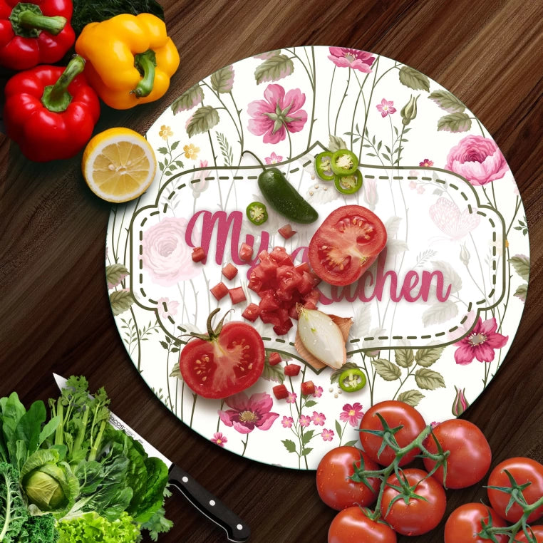 Tempered 12 inch Round Glass Cutting Board - My Kitchen