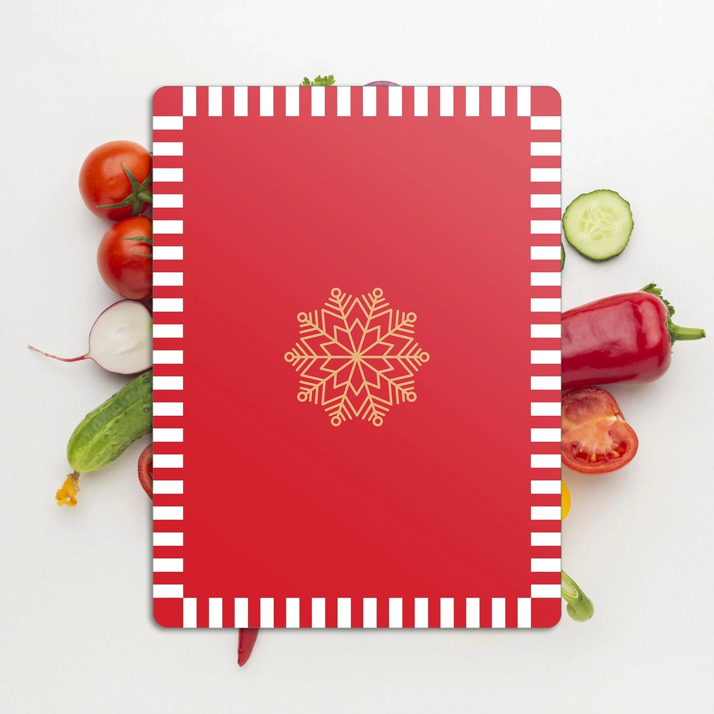 Tempered Glass Cutting Board - Snow Flake Christmas