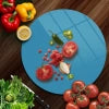 Tempered 12 inch Round Glass Cutting Board - Blue