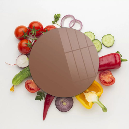 Tempered 12 inch Round Glass Cutting Board - Coffee-colored