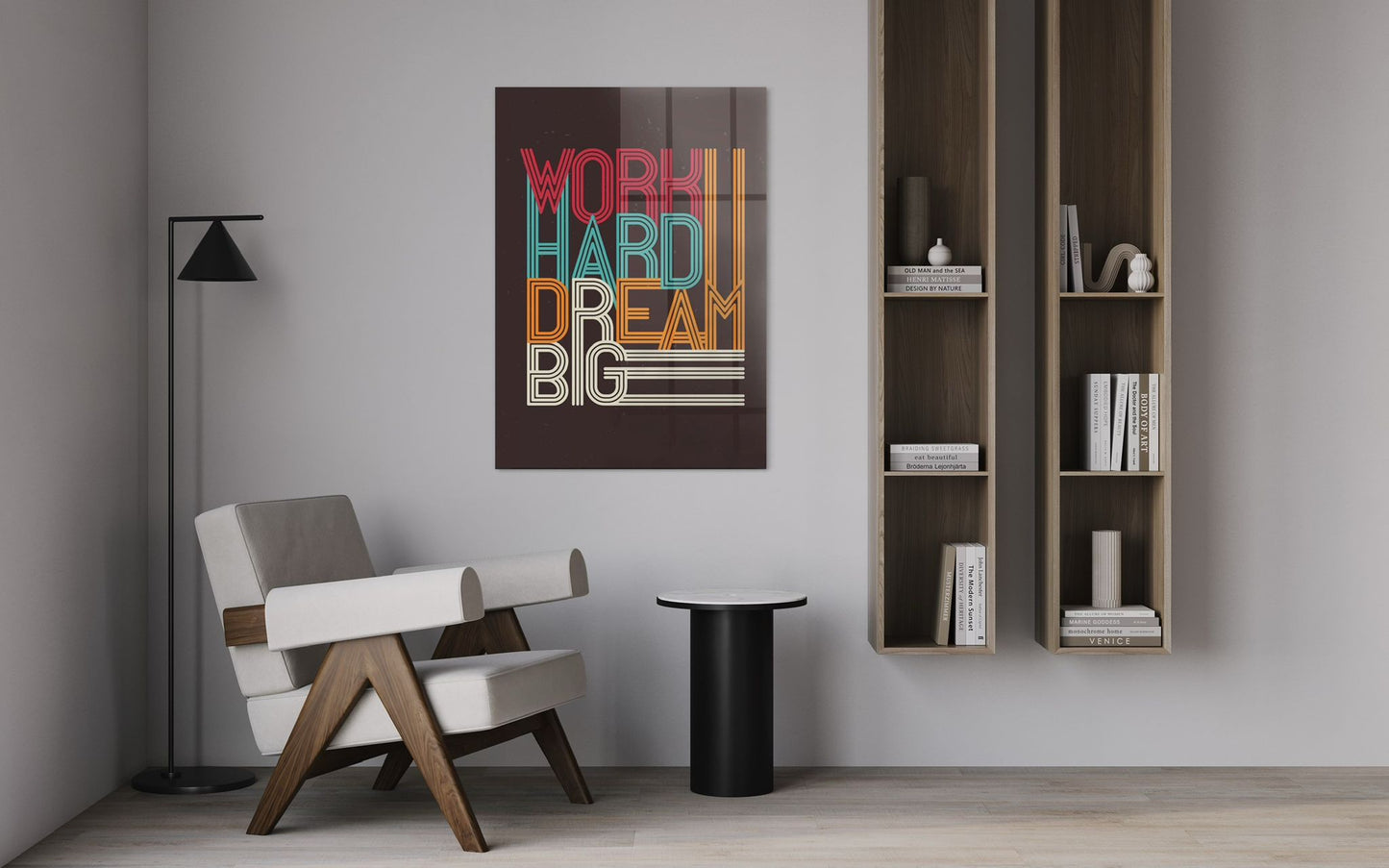 Vivantes Tempered Glass Wall Art - Work Hard Dream Big