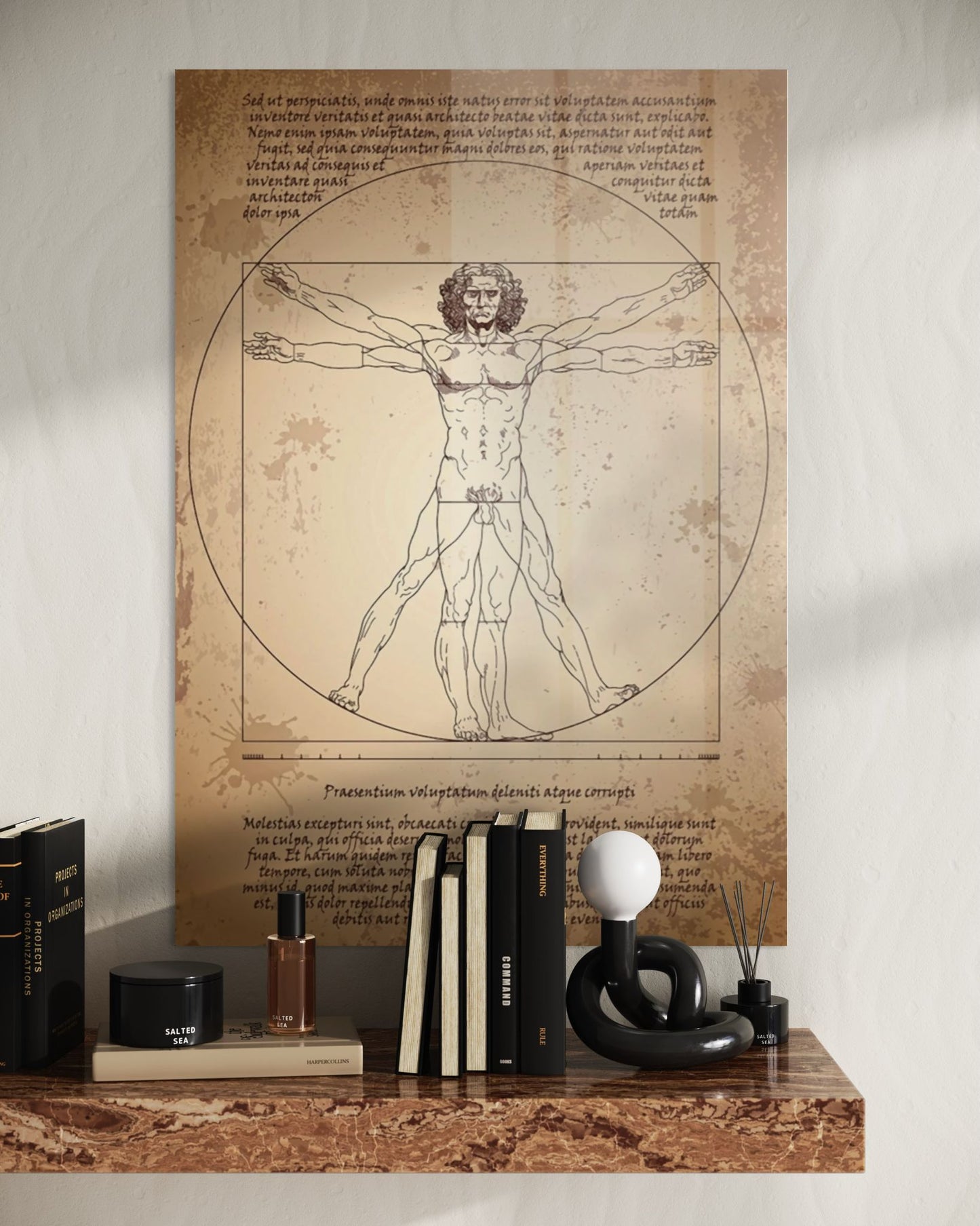 Vivantes Tempered Glass Wall Art - Leonardo Da Vinci Human Anatomy