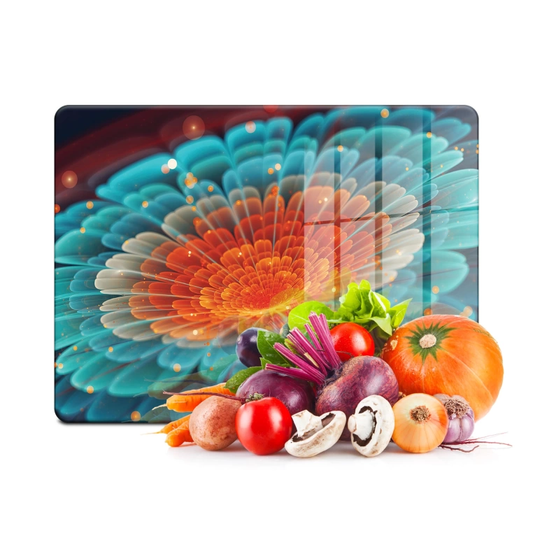 Tempered Glass Cutting Board - Digi Flower