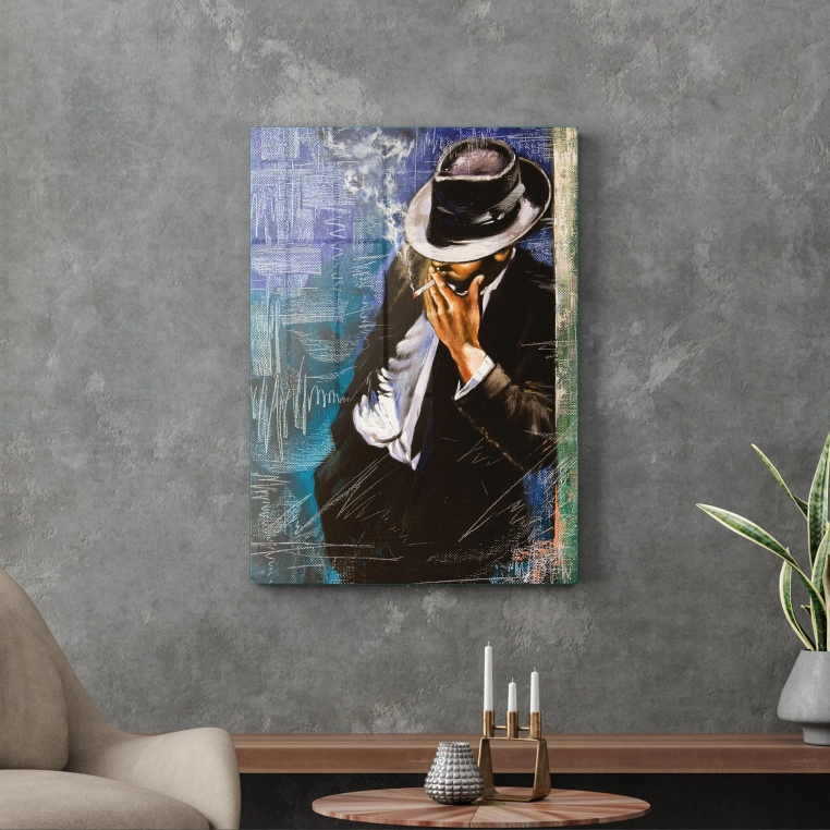 Vivantes Tempered Glass Wall Art - Man in the corner