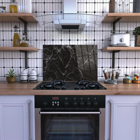 Vivantes Stove Back Tempered Glass Protector-Black Marble 2