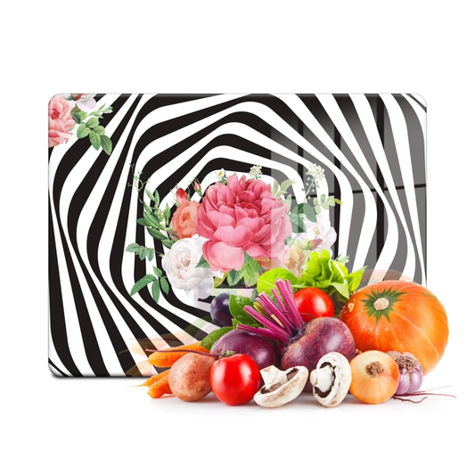 Tempered Glass Cutting Board - Spiral Zebra