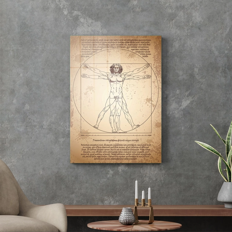 Vivantes Tempered Glass Wall Art - Leonardo Da Vinci Human Anatomy