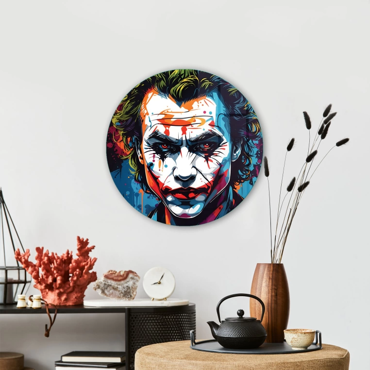 Vivantes Circle Glass Wall Art in 12" Diameter-Joker