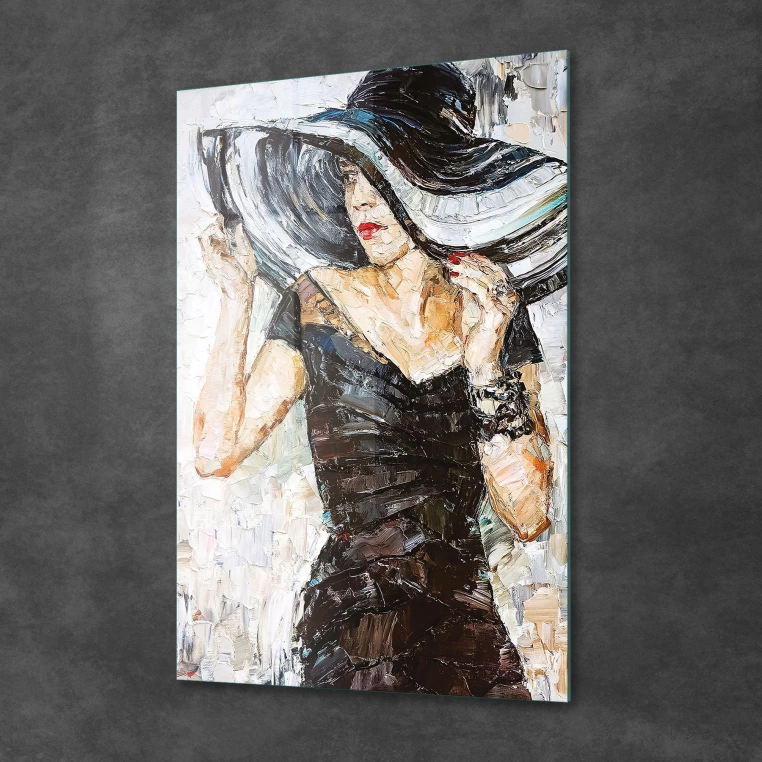 Vivantes Tempered Glass Wall Art - French Woman