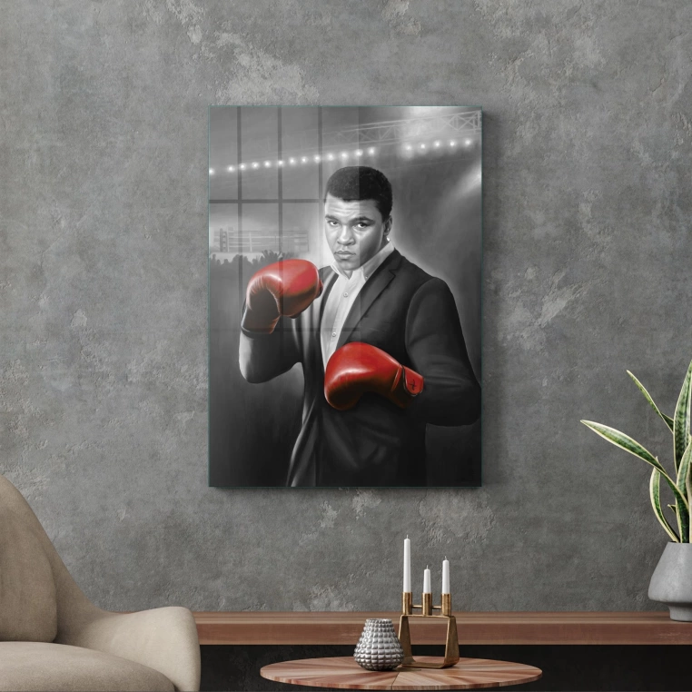 Vivantes Tempered Glass Wall Art - Muhammad Ali the Legend B