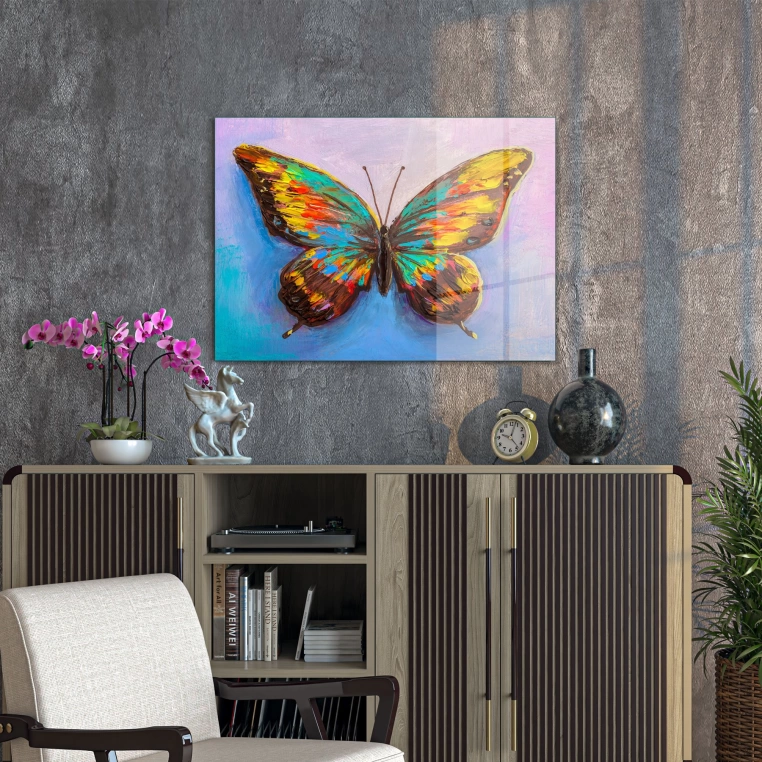 Vivantes Tempered Glass Wall Art - Giant Butterfly