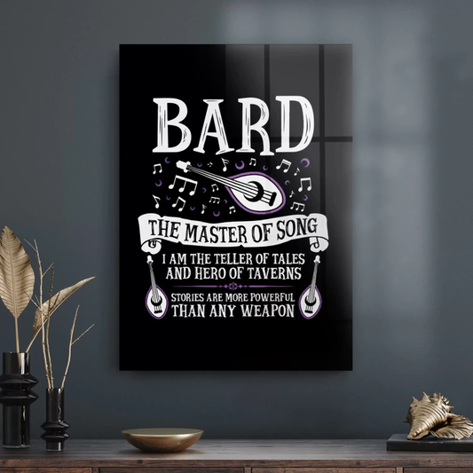 Vivantes Tempered Glass Wall Art - Bard Music Song Story Teller