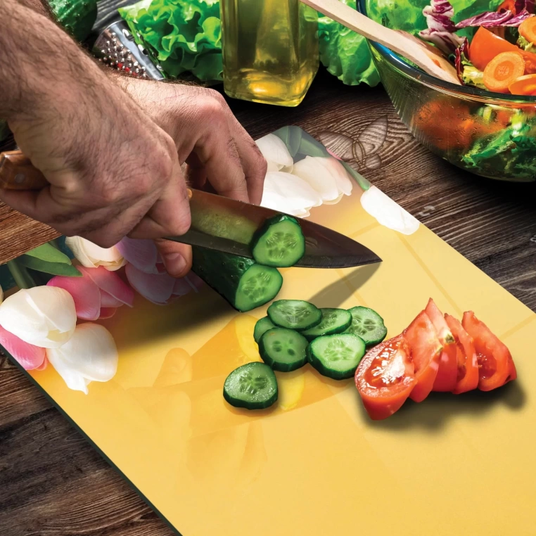 Tempered Glass Cutting Board - Dosen Tulips