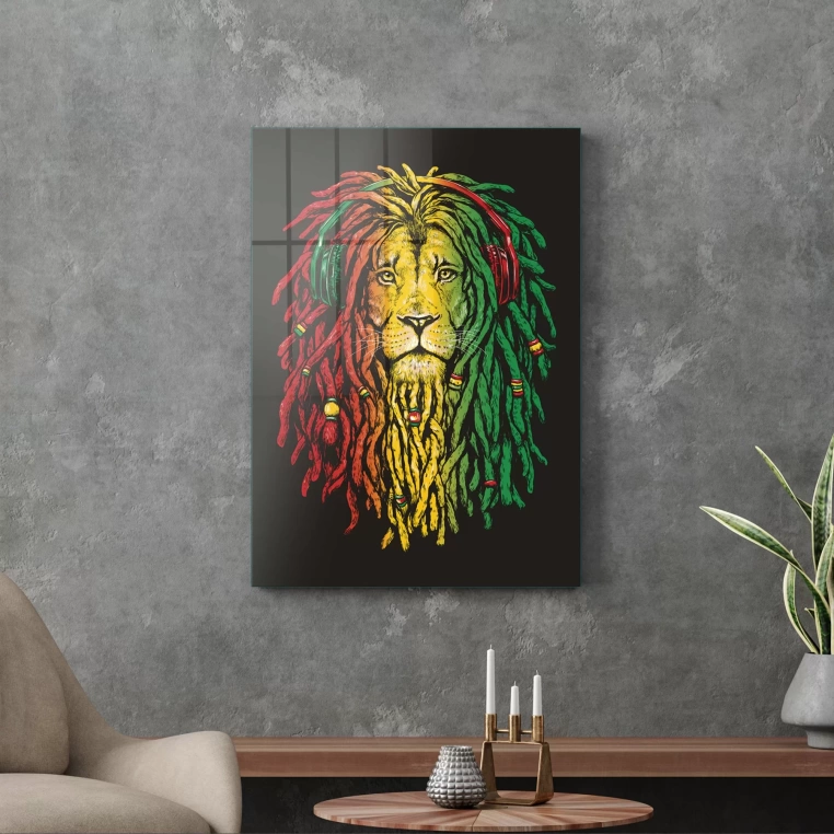 Vivantes Tempered Glass Wall Art - African Lion