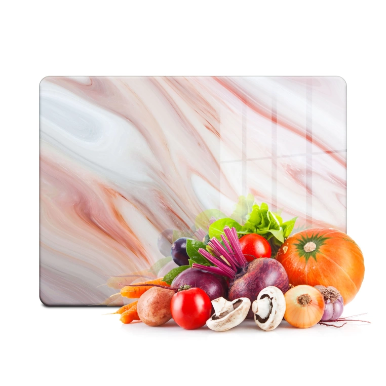 Tempered Glass Cutting Board - Pink Marble